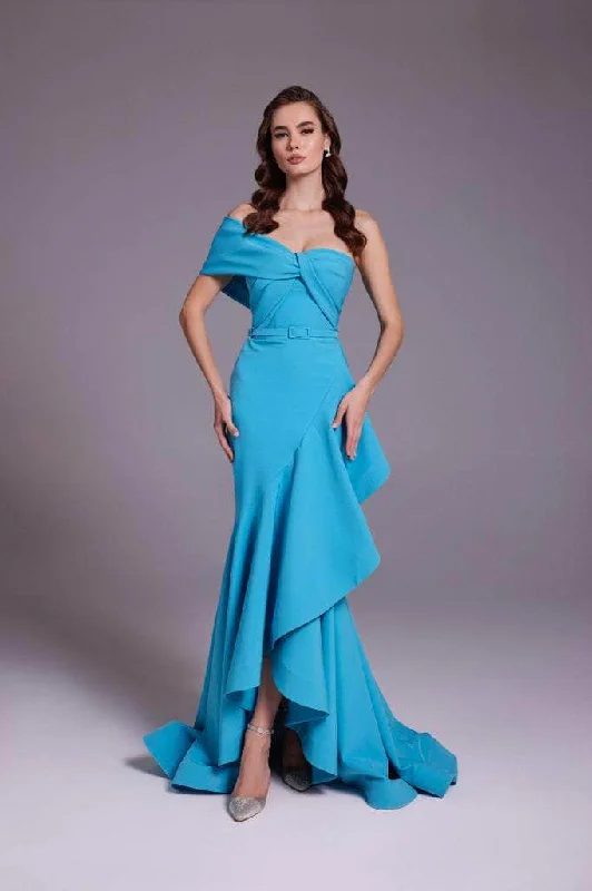 MNM Couture N0546 - High-Low Mermaid Gown One-shoulder unclassified dresses