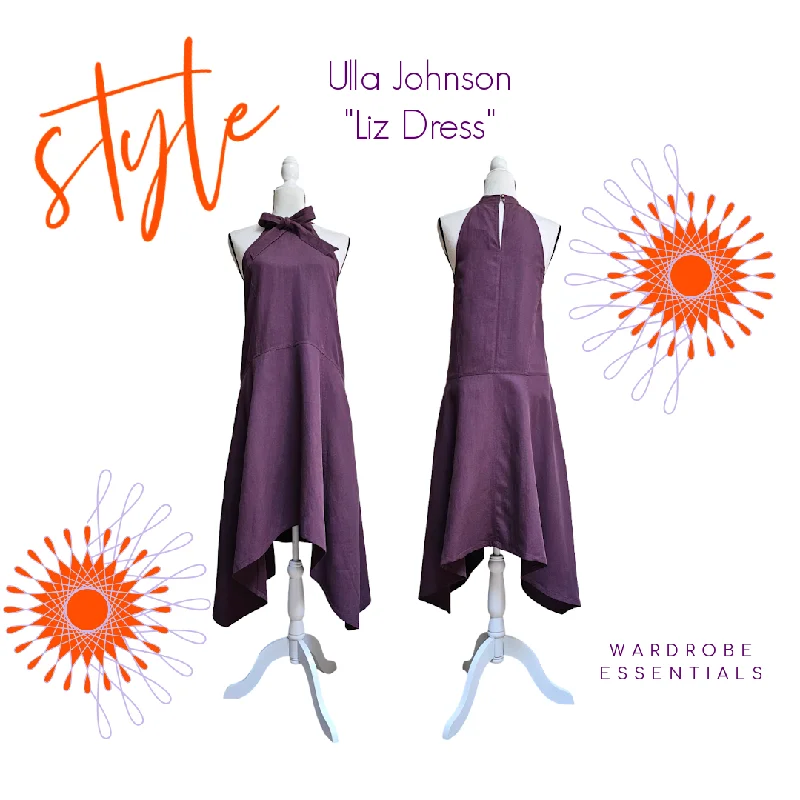 Pre-owned Ulla Johnson Bordeau Purple Twill Liz Dress Size 4 Engagement unclassified dresses