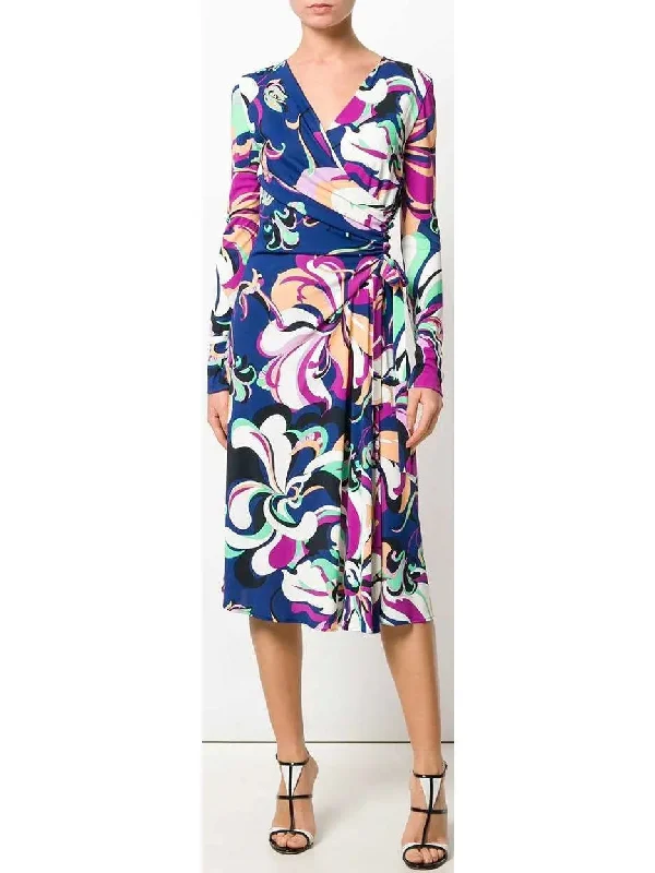 Printed Wrap Dress Boho floral dresses