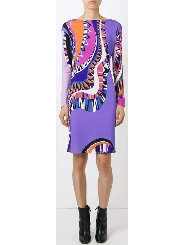 Psychedelic Abstract Printed Silk Dress Edgy floral dresses