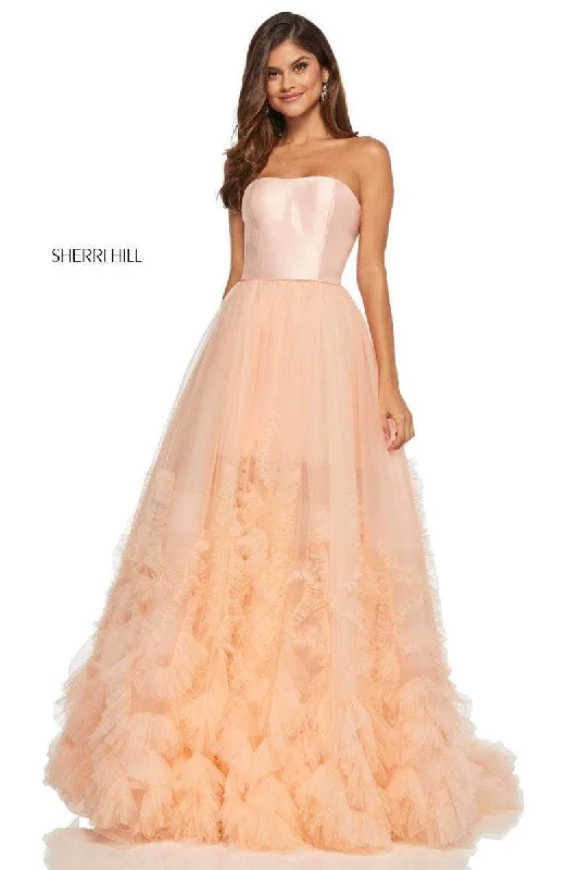 Sherri Hill 52693 - Ruffle Trimmed Ballgown One-shoulder unclassified dresses