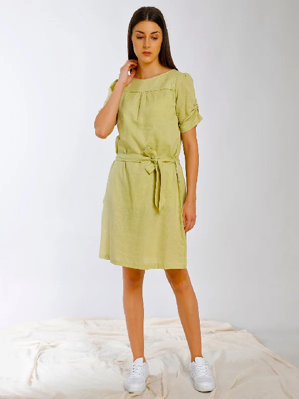 SLEEVE DETAILED TIE UP DRESS Date night unclassified dresses