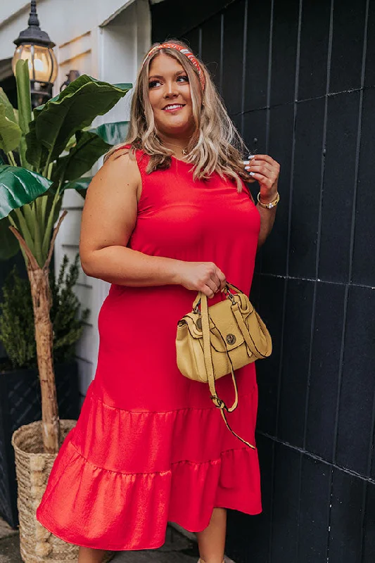 Summer Masquerade Shift Dress In Red Curves Ruffled unclassified dresses