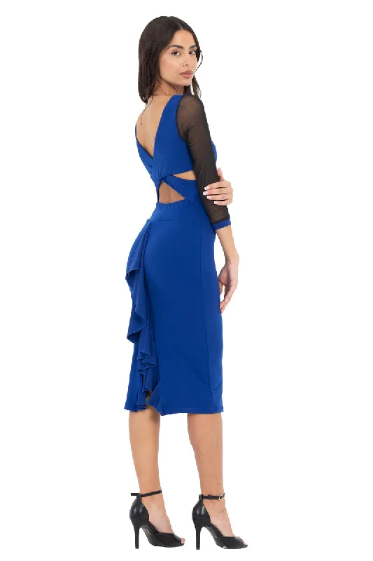 Tango Dress With Crisscross Back & Mesh Sleeves Date night unclassified dresses