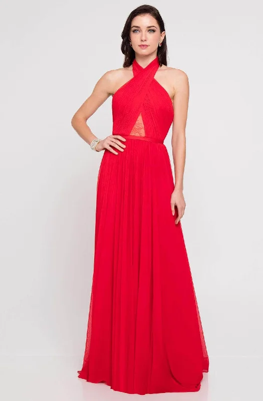 Terani Couture 1813B5193 - Halter Illusion Cutout Gown Discounted unclassified dresses