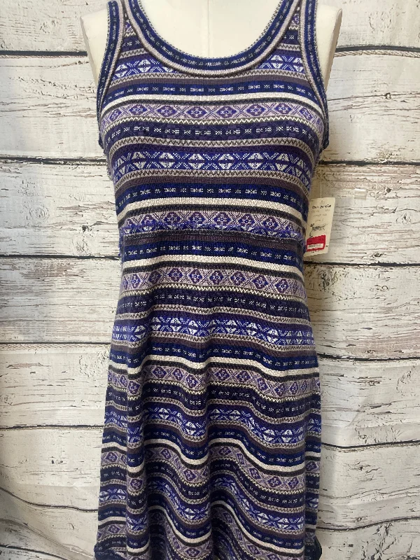 Dress Sweater By Free People In Blue & Purple, Size: L Fall Knit Sweater