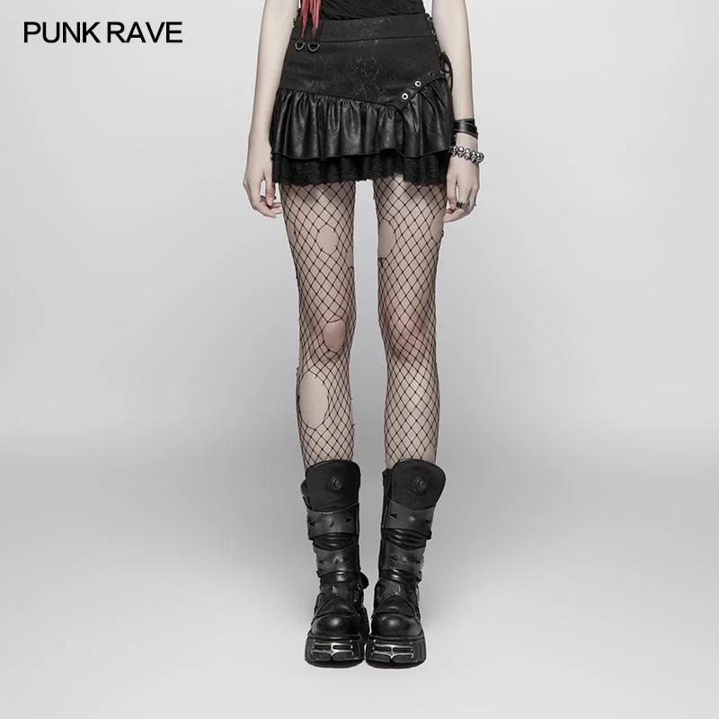 Lovely Steamy Ruffled Punk Miniskirt Mini Skirt Look