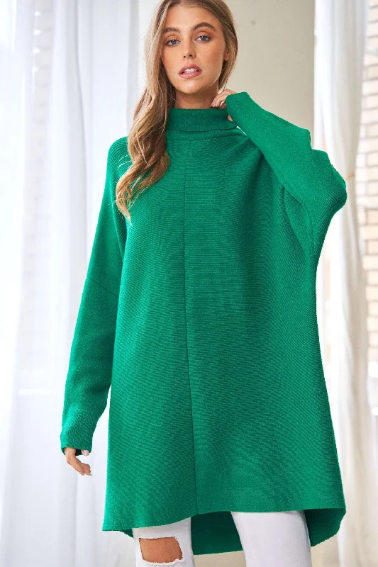 Oversized Loose Fit Sweater / Dress Green Sleeveless Sweater Dress