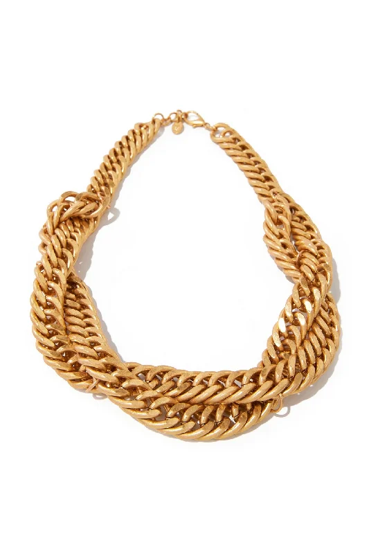 Twisted Chain Necklace Gold Lace Dress Day