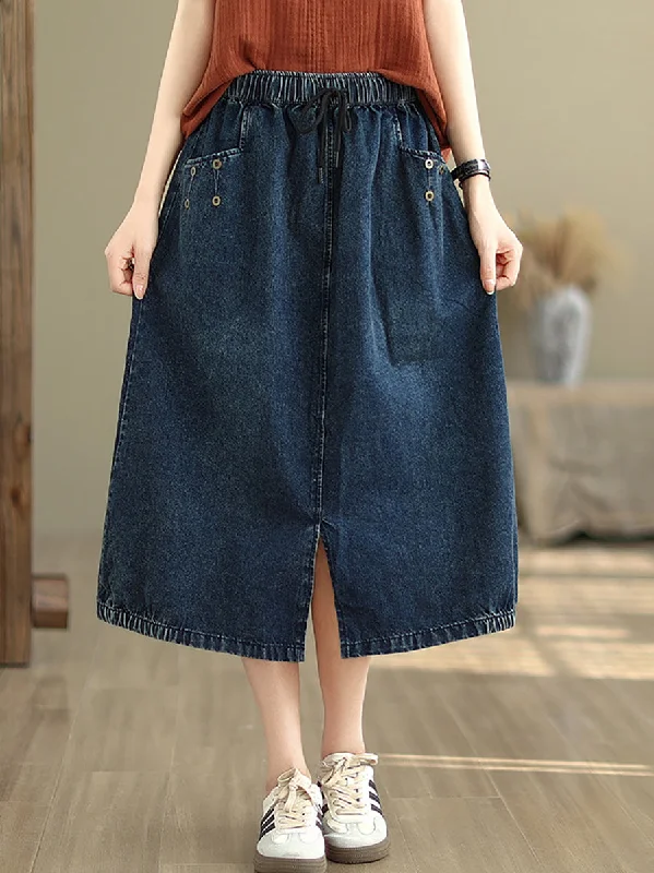 Women Summer Casual Denim Skirt KL1036 Fashionable Denim Skirt