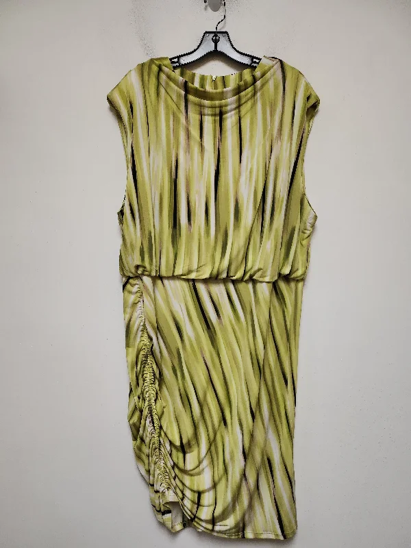 Dress Casual Midi By Calvin Klein In Green, Size: 3x Front Button Midi