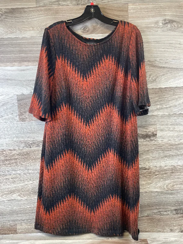 Dress Casual Midi By Metaphor In Black & Orange, Size: Xl Slim Midi Skirt