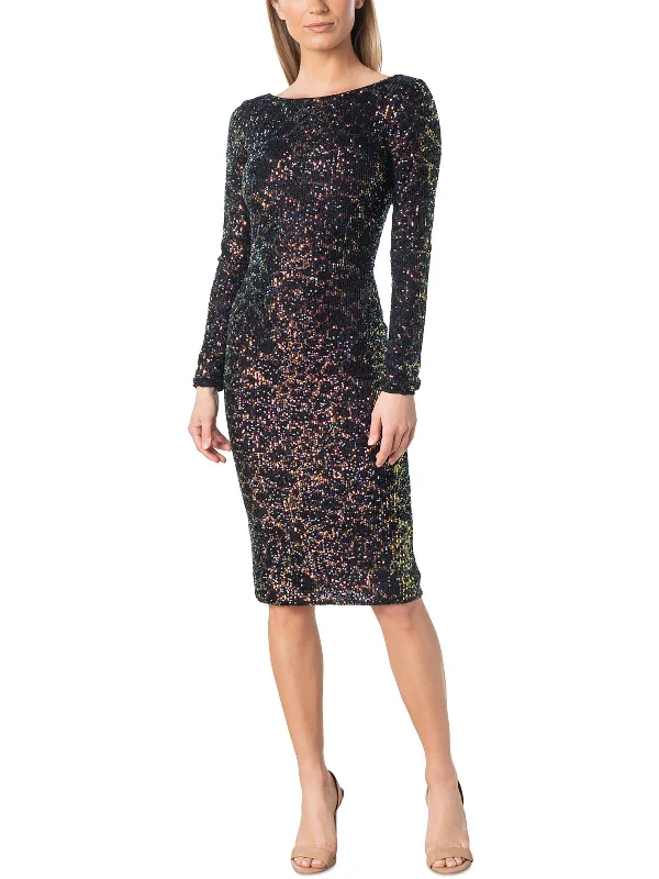 Emery Womens Sequined Midi Cocktail and Party Dress A-line Midi Skirt