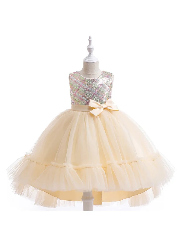 Ball Gown Scoop Sleeveless Sequins Flower Girl Dresses Beautiful Sequin Dress