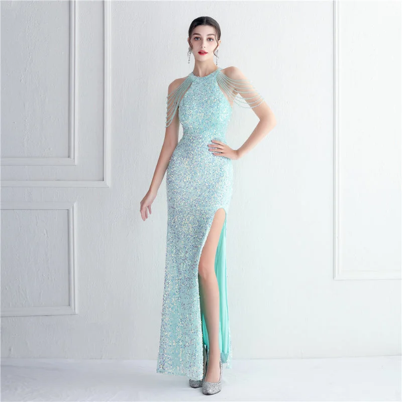 Intricate Embroidery And High-Shine Sequins Stylish And Elegant Evening Dress Sequin Dress Sparkle