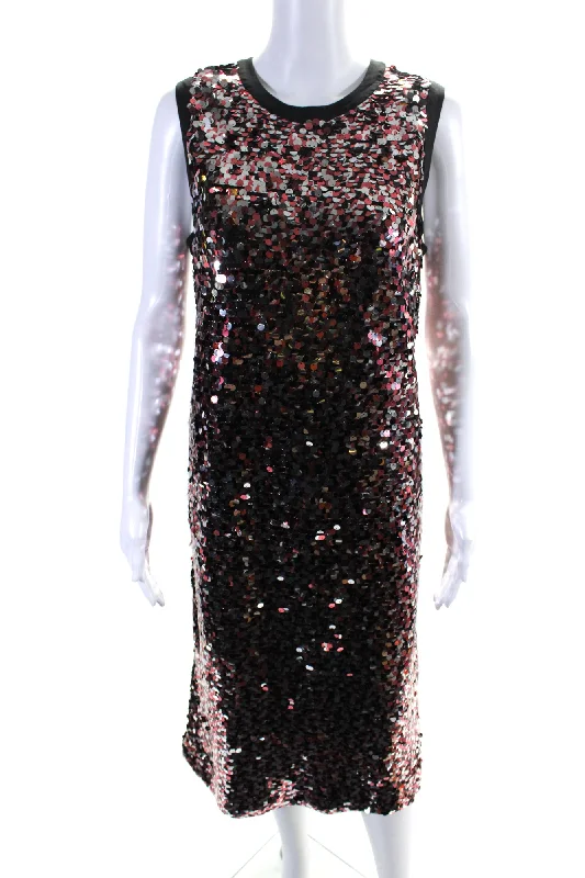 McQ by Alexander McQueen Womens Sequin Covered Shift Dress Multicolor Sequin Dress Style