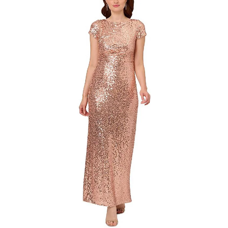 Womens Sequined Formal Evening Dress Sequin Wrap Dress