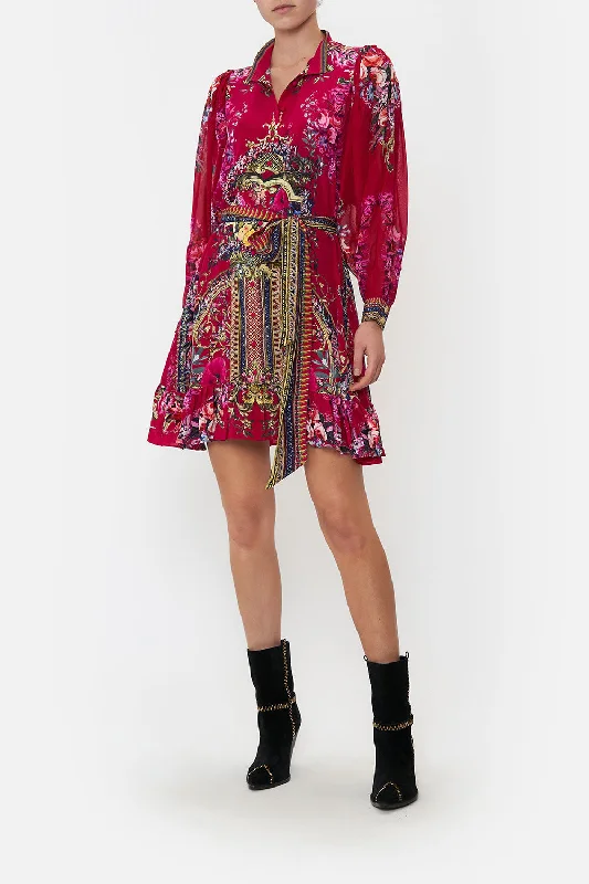 DROP SLEEVE SHIRT DRESS BOHEME BLOOMS Shirt Dress Glam