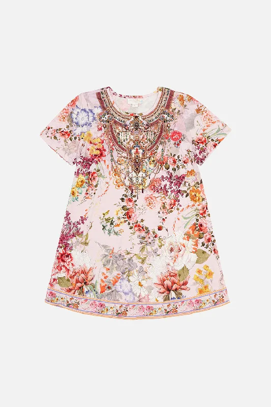 KIDS TSHIRT DRESS WITH FLARE HEM 4-10 FLOWER CHILD Shirt Dress Look