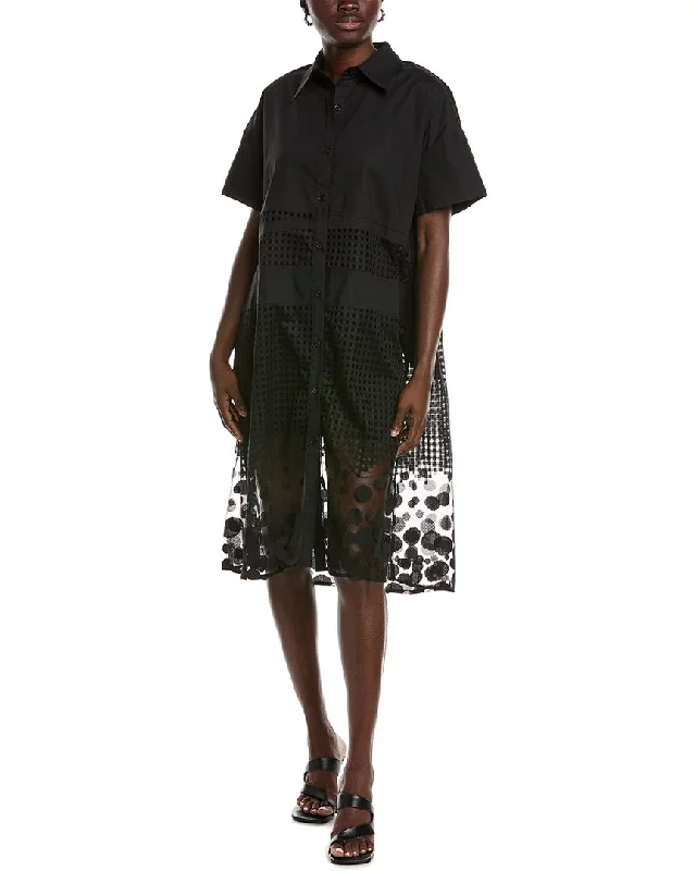 Beulah Mesh Shirtdress Printed Shirt Dress