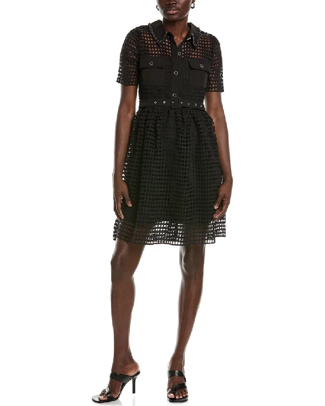 Beulah Mesh Shirtdress Wrap Shirt Dress