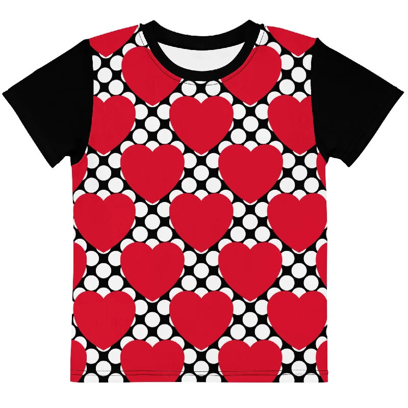 ELLIE LOVE DOT red black - Kid's T-shirt Fit-and-Flare Shirt Dress