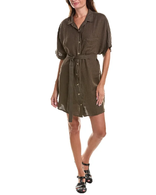 Velvet by Graham & Spencer Stevie Linen Shirtdress Long Shirt Dress